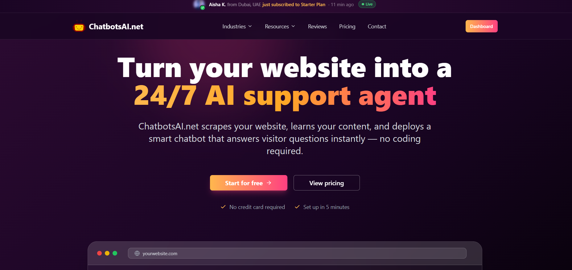 Chatbots AI screenshot: Chatbots AI is an all-in-one AI chatbot platform that enables businesses to create, train, and deploy...