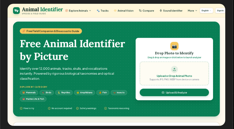 AnimalIDFinder screenshot: Identify any animal from a photo with AI