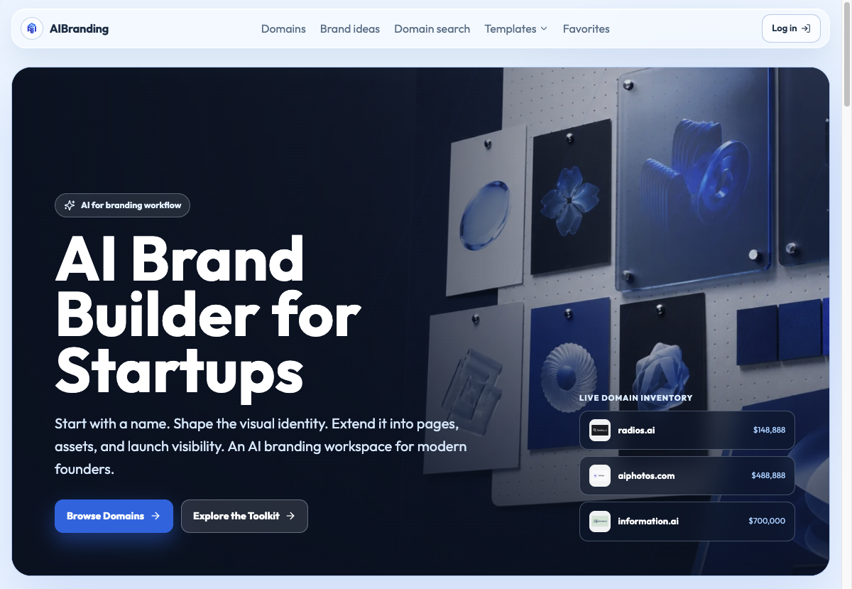 AIBranding screenshot: AI Brand Builder for Startups