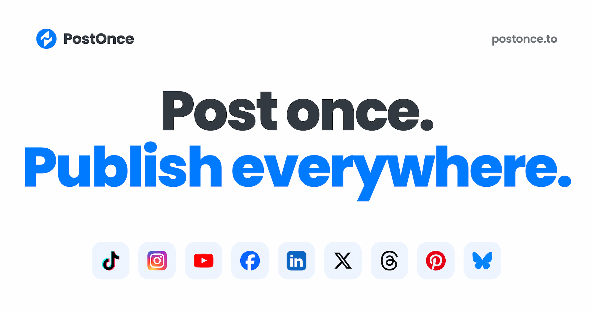 PostOnce screenshot: Crosspost to TikTok, Instagram, YouTube & more automatically