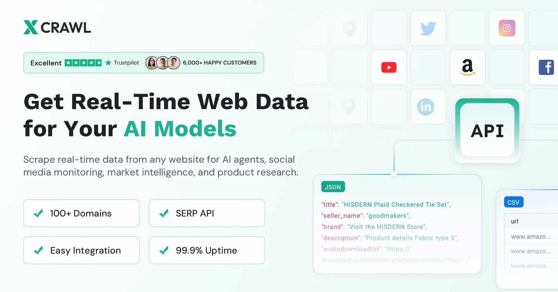XCrawl screenshot: Live web data for AI agents, RAG and automations