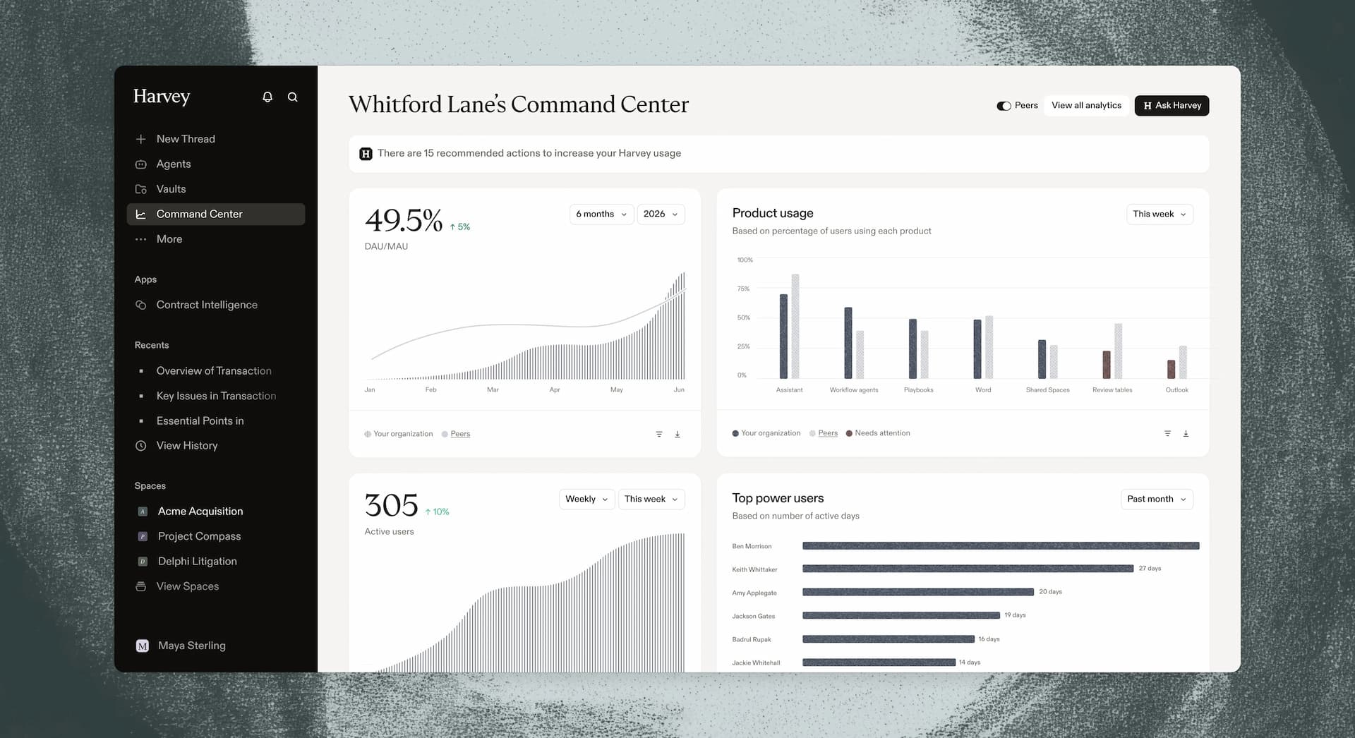 Harvey screenshot: AI Designed for Legal and Professional Services