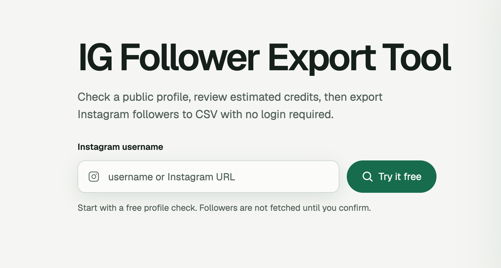 igfollowerexporter screenshot: Export Instagram followers to CSV, track follower growth, and detect unfollowers online.