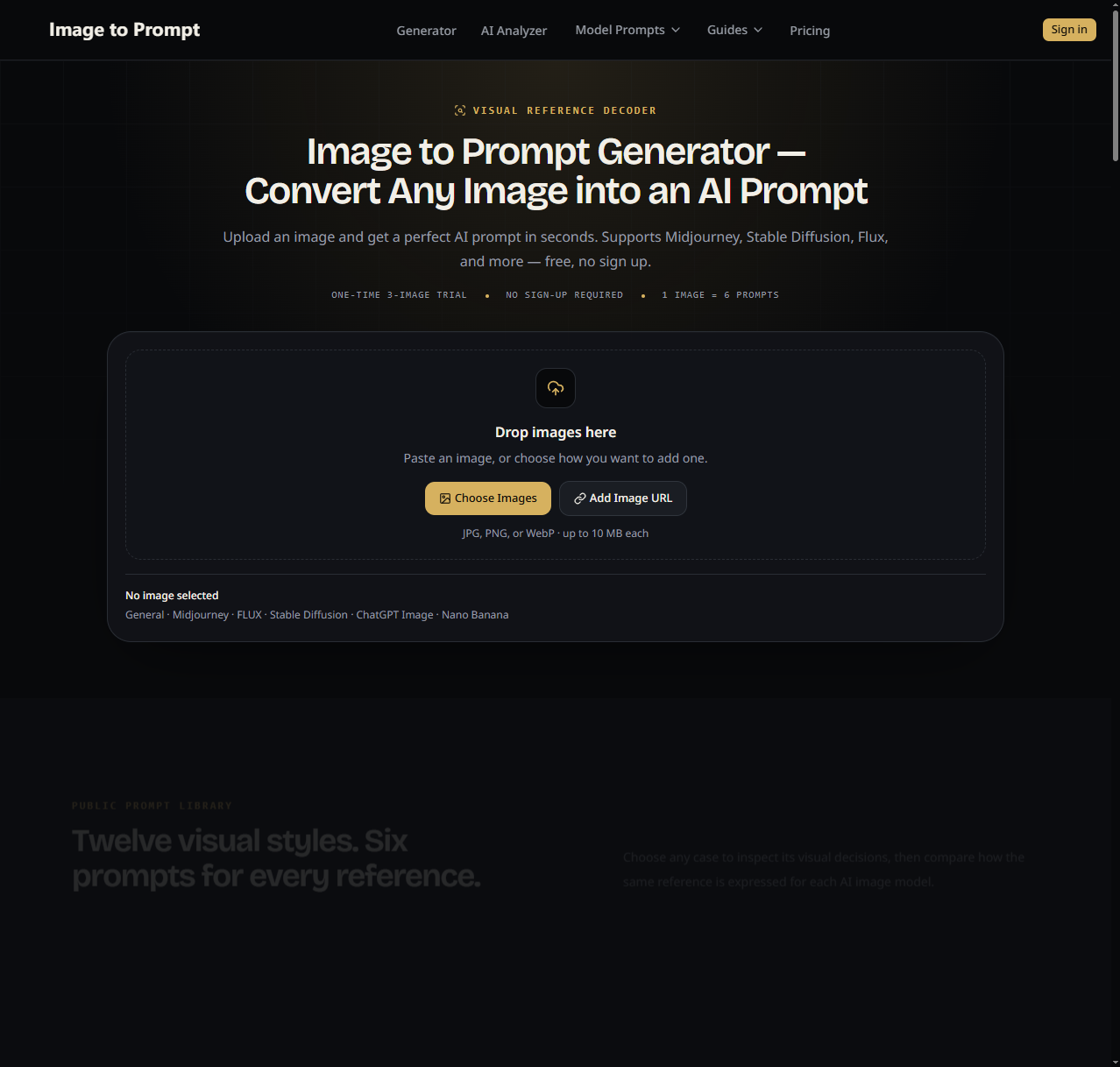 Image to Prompt screenshot: Turn reference images into editable AI prompts