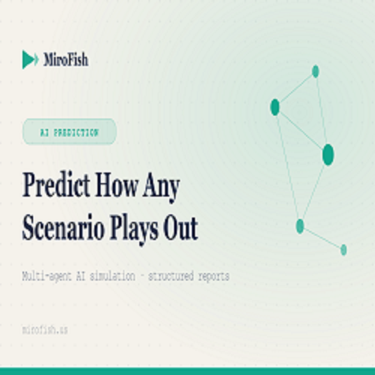 MiroFish screenshot: MiroFish is an AI prediction engine built on multi-agent swarm intelligence.