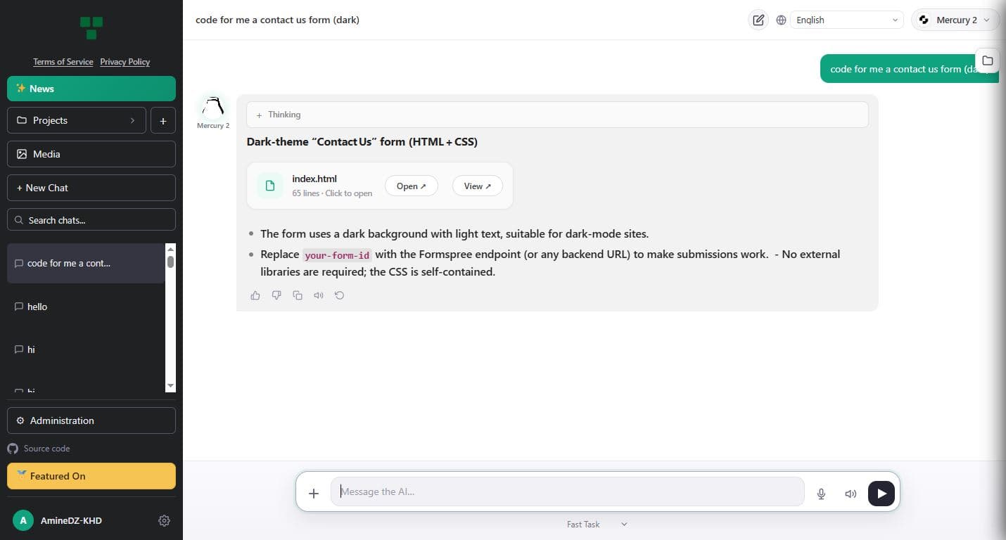 Ptero screenshot: Free AI Chat For Developers