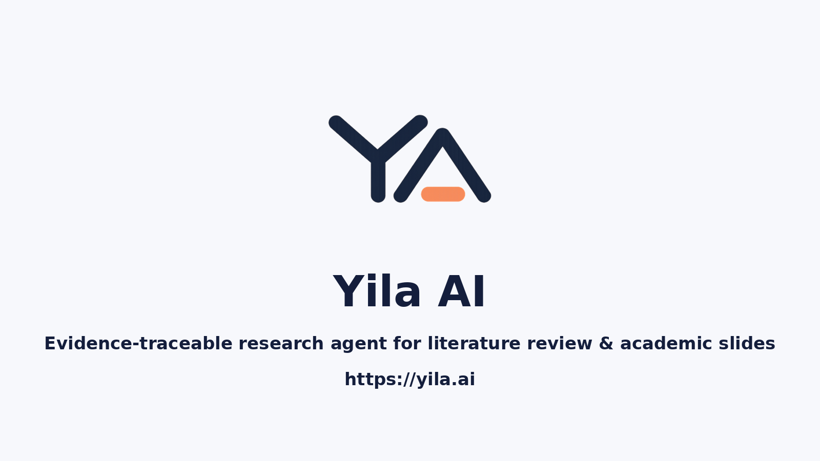Yila AI screenshot: Evidence-traceable research agent for literature review & academic slides.