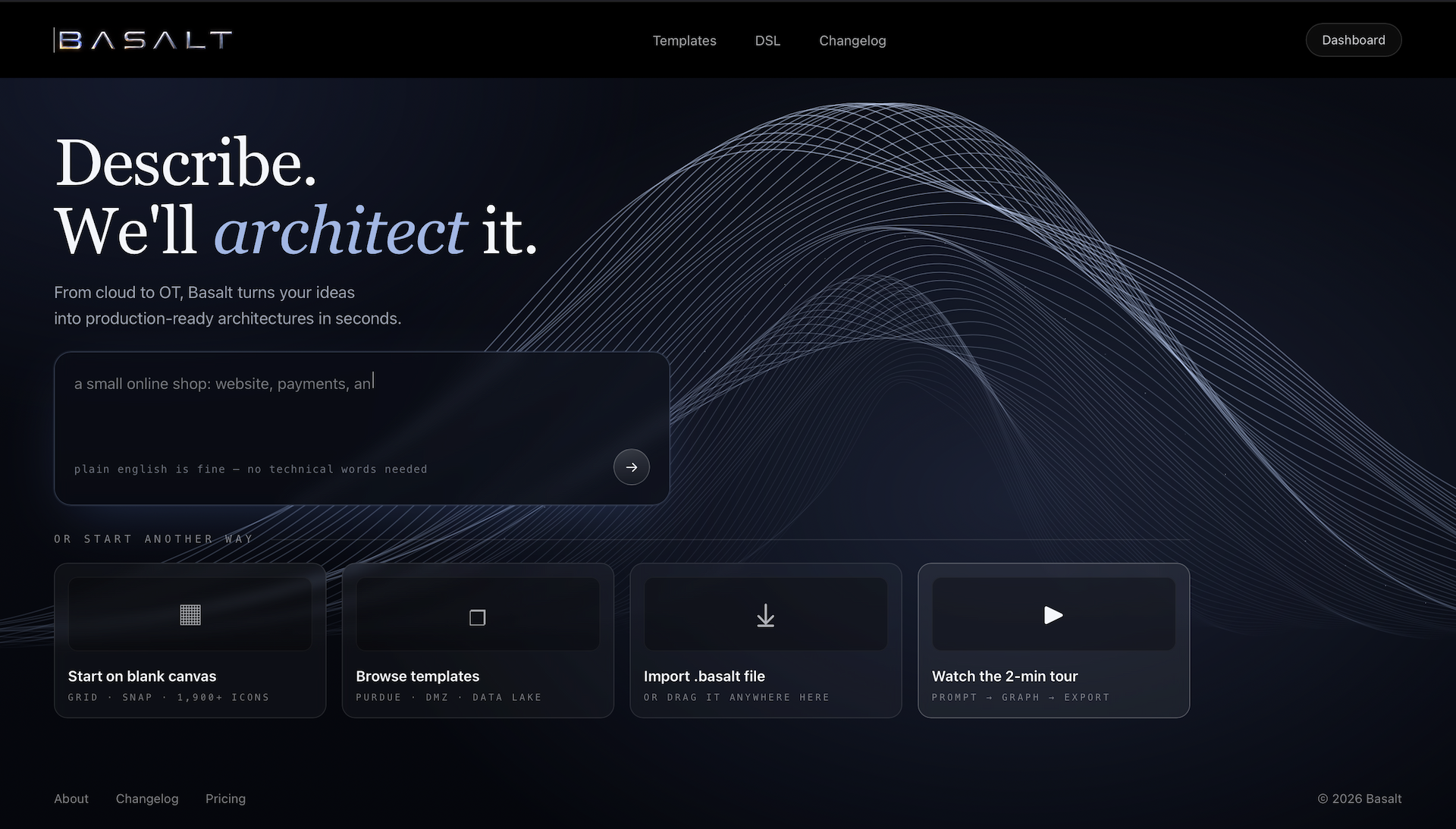 BASALT screenshot: No guesswork. Just architecture