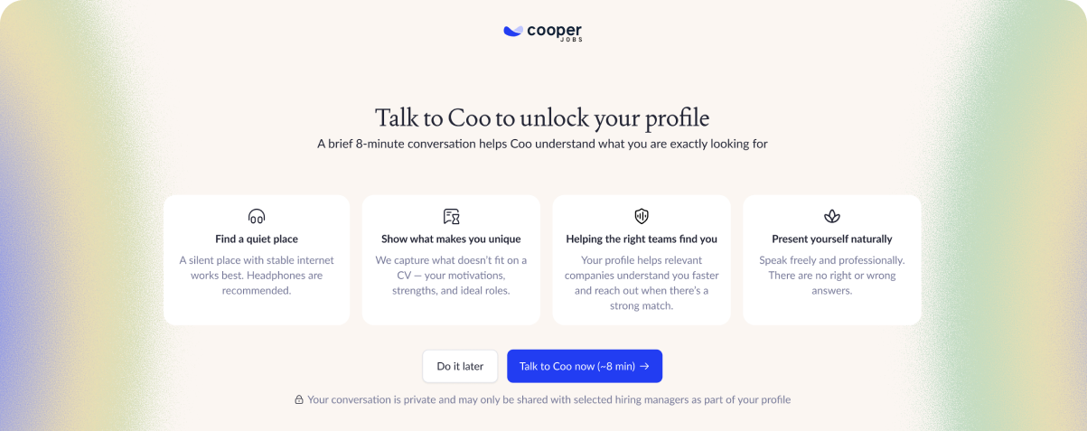 Coo screenshot: AI Recruiter Built for Candidate Sourcing and Matching
