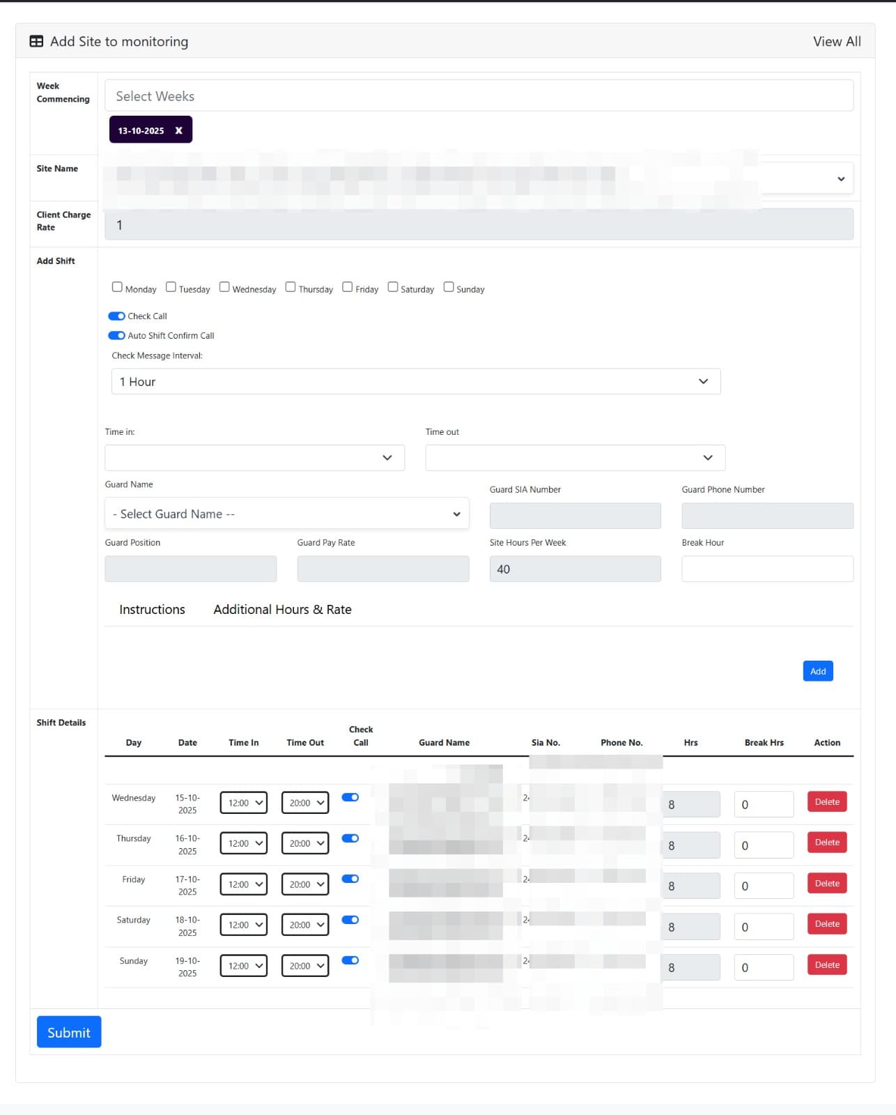 MonitorGuard screenshot: Monitorguard and security guard Workforce management system